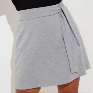 LOFT Plus Tie Waist Knit Pencil Skirt in Heather Grey